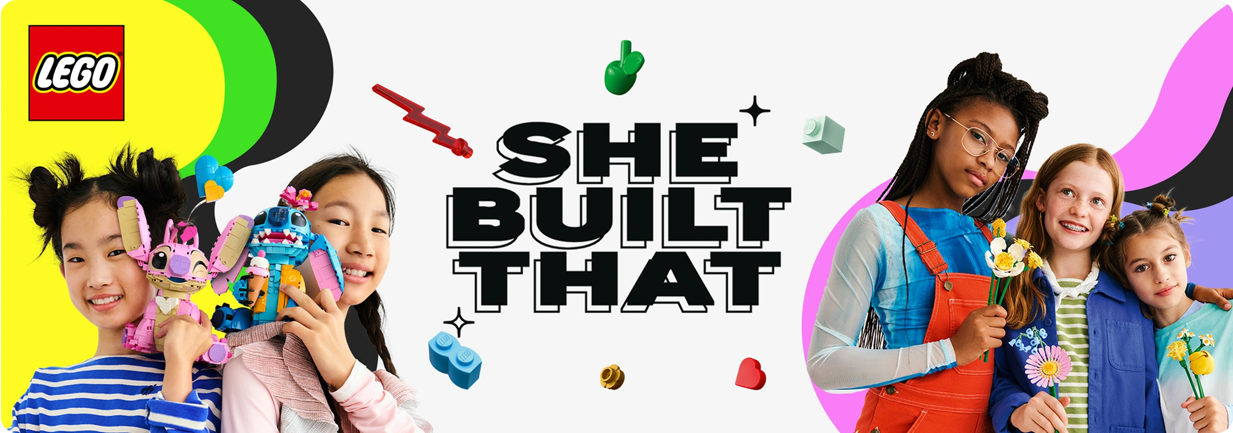 Campagnebeeld met tekst: She built that